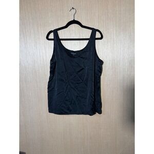 Eileen Fisher Black Silk Blend Tank Top Sleeveless Blouse XL